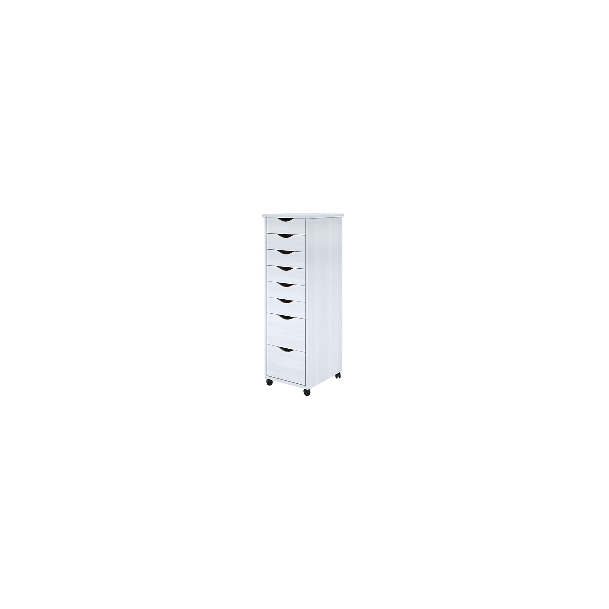 Adeptus 40.28″ Solid Pine Roll Cabinet with 8 Drawers, Whitewash (76183) Simolary simolary.com