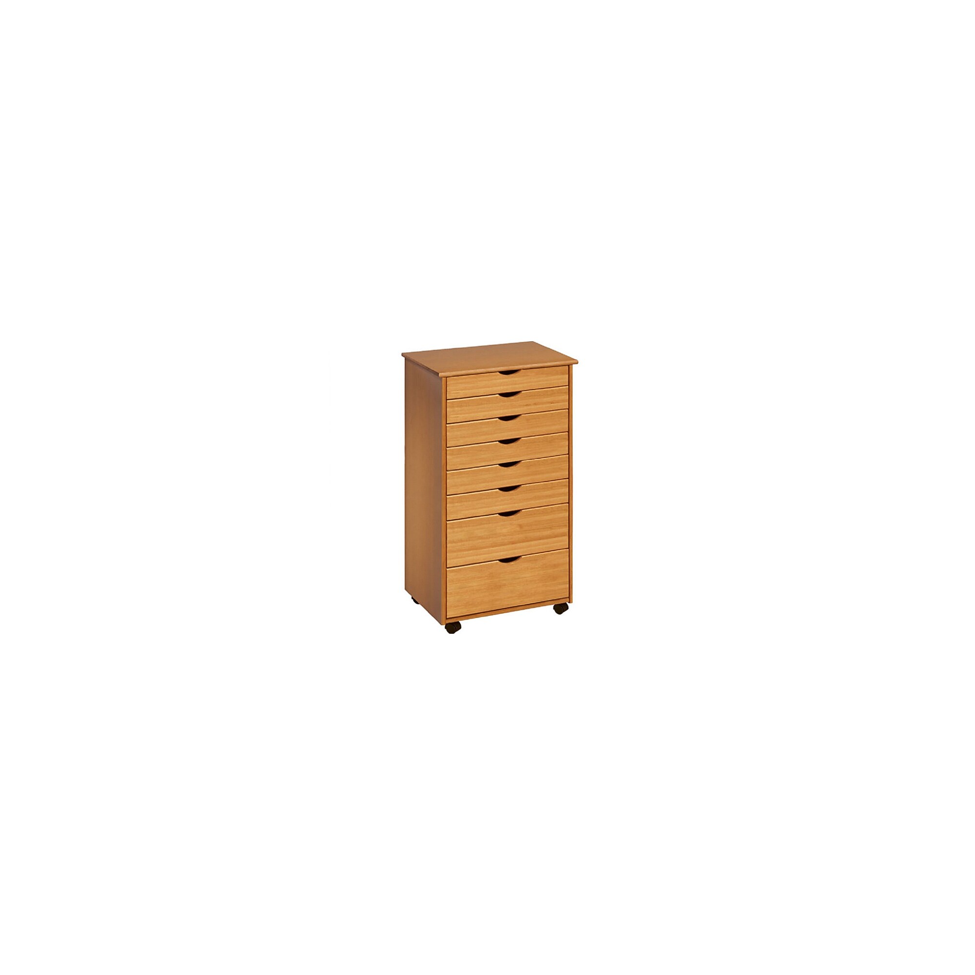 Adeptus 40.28″ Solid Pine Roll Cart with 8 Drawers, Medium Pine (76154) Sansujyuku sansujyuku.com