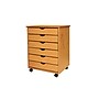 Adeptus 25.43" Solid Pine Roll Cart with 6 Drawers, Medium Pine (76152)~#|#~sp133532832_sc7