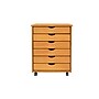 Adeptus 25.43" Solid Pine Roll Cart with 6 Drawers, Medium Pine (76152)~#|#~sp133532833_sc7