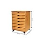 Adeptus 25.43" Solid Pine Roll Cart with 6 Drawers, Medium Pine (76152)~#|#~sp133532834_sc7