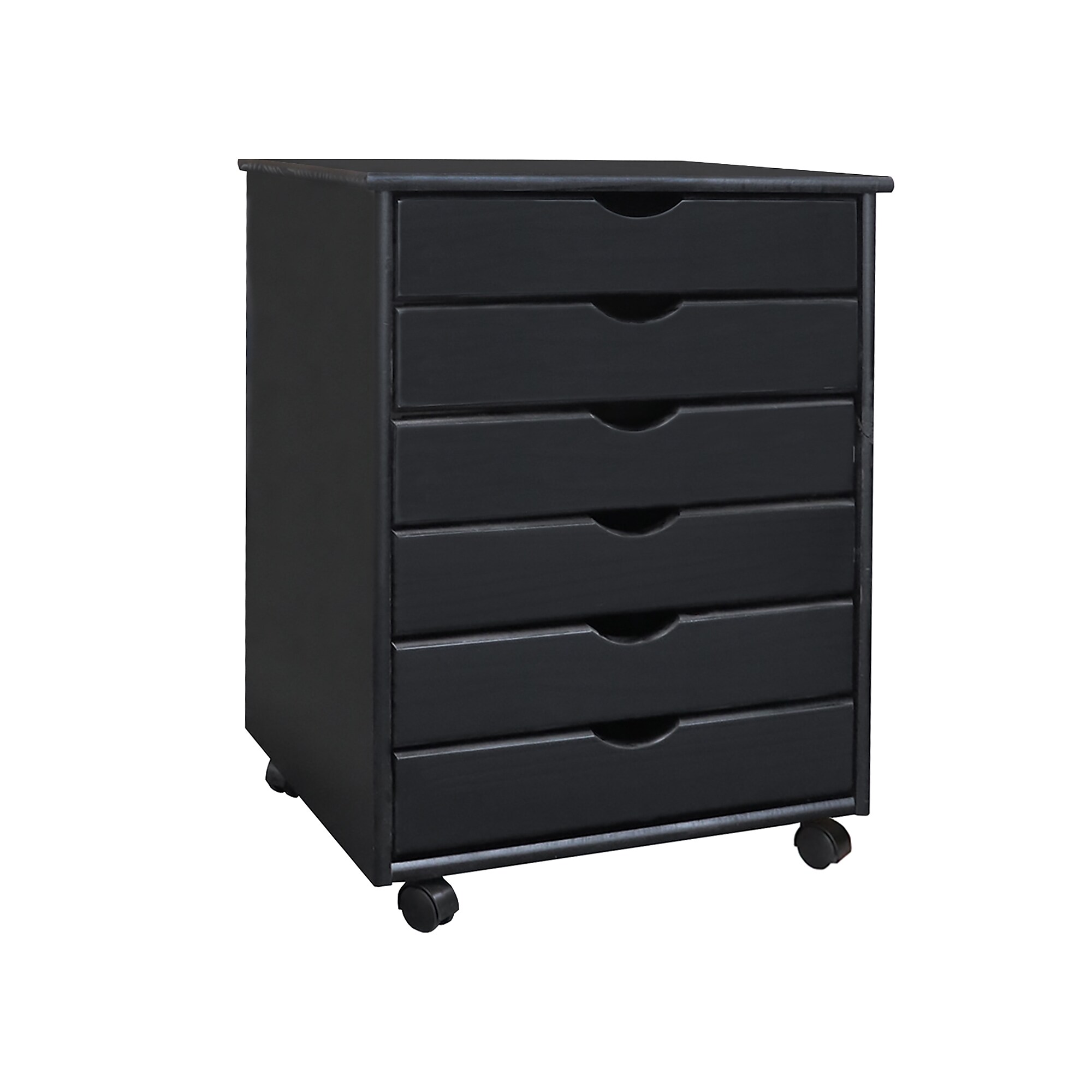 Adeptus 25.43″ Solid Pine Roll Cart with 6 Drawers, Matte Black (76168) Simolary simolary.com 6