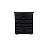 Adeptus 25.43" Solid Pine Roll Cart with 6 Drawers, Matte Black (76168)~#|#~sp133532837_sc7