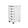 Adeptus 25.8" Solid Pine Roll Cart with 6 Drawers, Whitewash (10018)~#|#~sp133532840_sc7