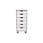 Adeptus 25.8" Solid Pine Roll Cart with 6 Drawers, Whitewash (10018)~#|#~sp133532842_sc7