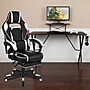 Flash Furniture 52"W Gaming Desk with White Reclining Back/Arms Gaming Chair with Footrest, Black (BLNX40RSG1031WH)~#|#~sp133535439_sc7