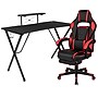 Flash Furniture 52"W Gaming Desk with Red Reclining Back/Arms Gaming Chair with Footrest, Black (BLNX40RSG1031RD)~#|#~sp133535464_sc7