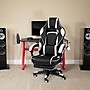 Flash Furniture 52"W Gaming Desk with White Reclining Back/Arms Gaming Chair with Footrest, Black (BLNX40RSG1030WH)~#|#~sp133535506_sc7