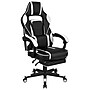 Flash Furniture 52"W Gaming Desk with White Reclining Back/Arms Gaming Chair with Footrest, Black (BLNX40RSG1030WH)~#|#~sp133535522_sc7