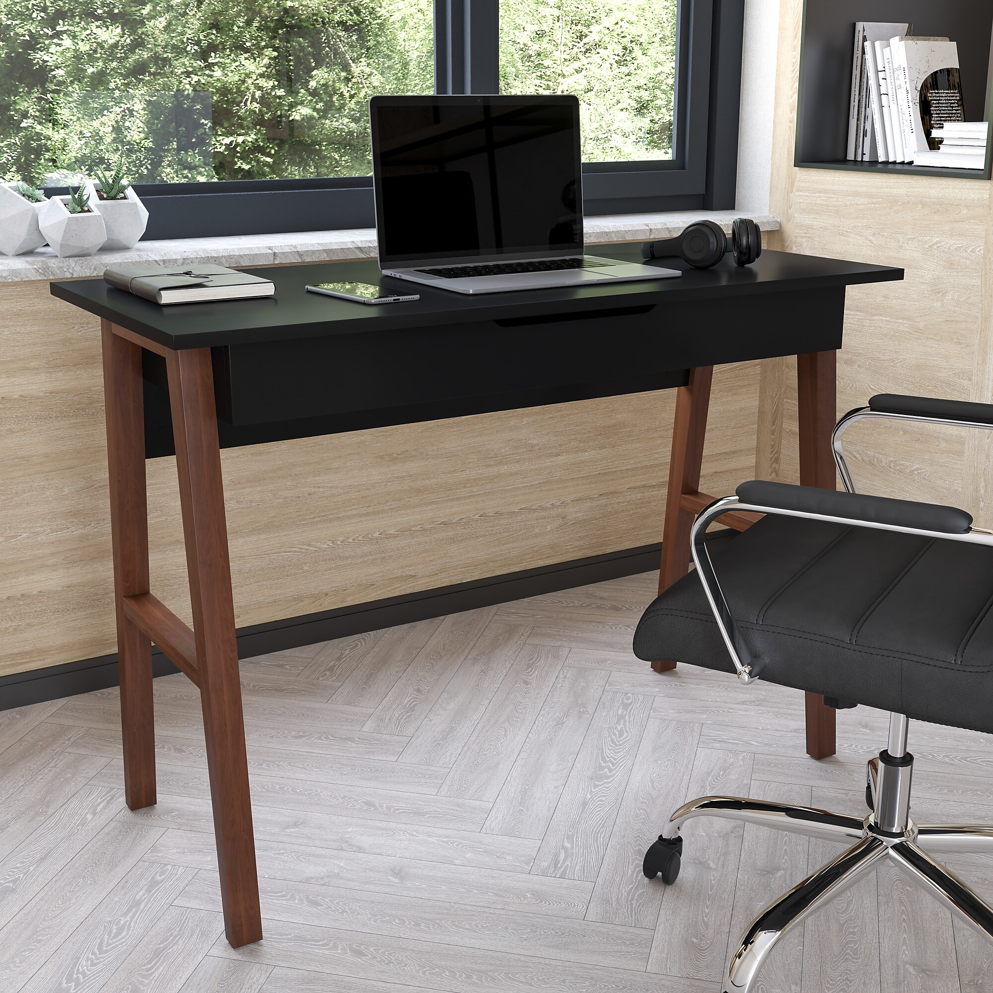 Flash Furniture 42″W Home Office Writing Computer Desk with Drawer, Black (GCMBLK60BKWAL) Sansujyuku sansujyuku.com