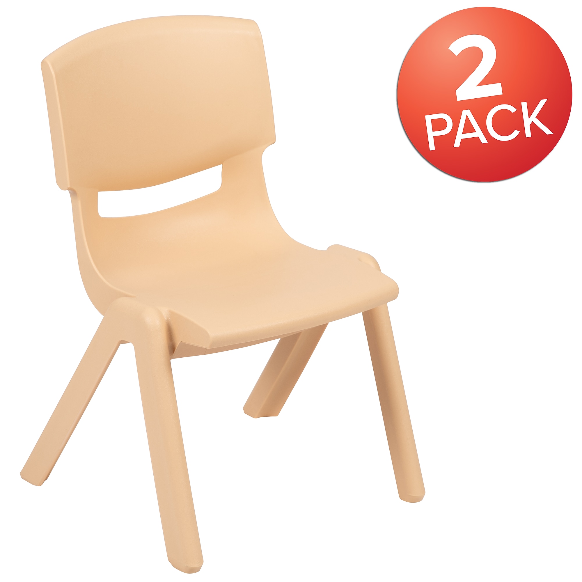 Flash Furniture Whitney Plastic Student Stackable Chair, Natural, 2/Pack (2YUYCX002NAT) Sansujyuku sansujyuku.com