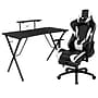 Flash Furniture 52"W Gaming Desk with Black Reclining Gaming Chair with Footrest, Black (BLNX30RSG1031BK)~#|#~sp133536817_sc7
