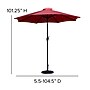 Flash Furniture 9' Round Patio Umbrella and Base, Red (GM402003UB19RED)~#|#~sp133537855_sc7