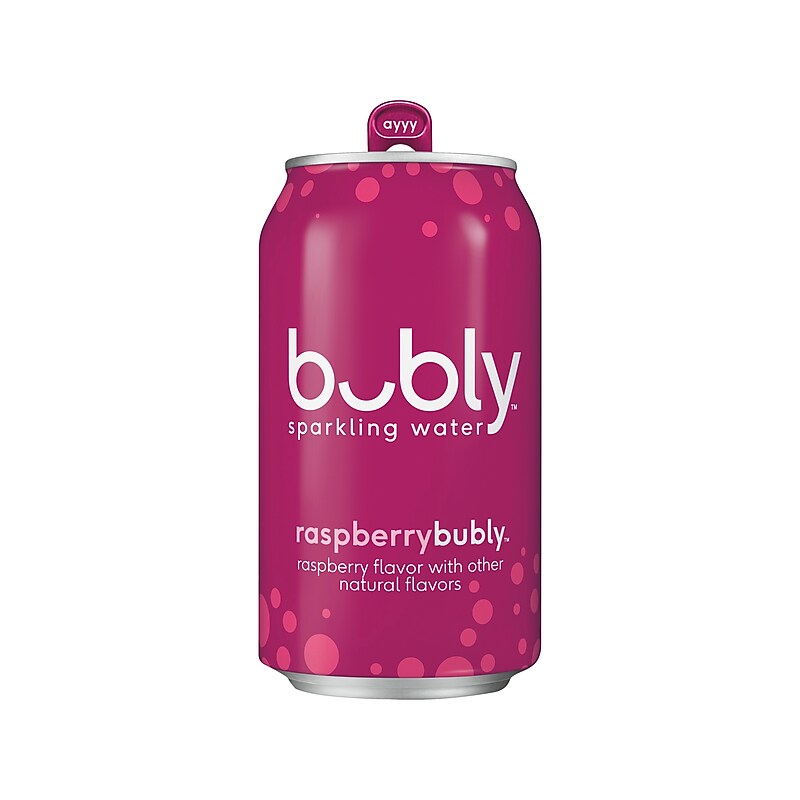 Bubly Raspberry Flavored Sparkling Seltzer Water, 12 Fl. Oz., 8 Cans/Pack, 3 Packs/Carton  (18117) image 1
