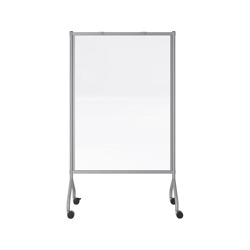 Safco Impromptu Freestanding Mobile Partition, 72"H x 42"W, Clear Acrylic (8510GRCL) image 1