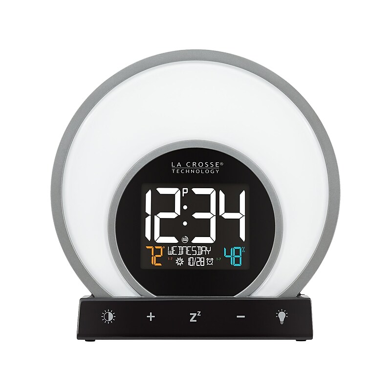 La Crosse Technology Soluna Light Color-Changing Alarm Clock, 6.71"H x 6.81"W x 2.69"D (C79141) image 1
