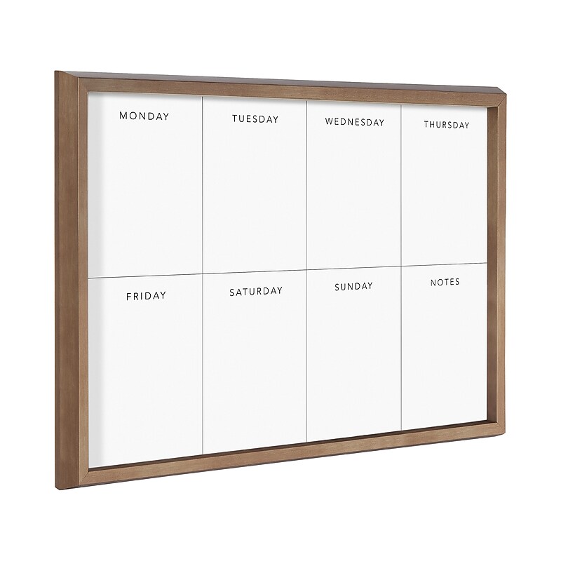 Kate & Laurel This Week Glass Dry-Erase Whiteboard, Polystyrene Frame, 16" x 20" (222050) image 1