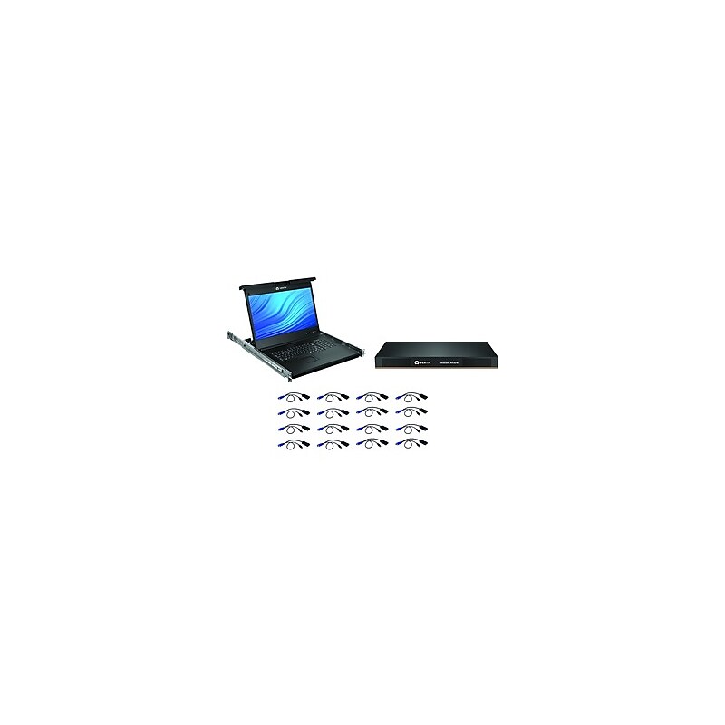 Avocent 18.5" LCD Rack Console Monitor with 16-port KVM (LRA185KMM16D-G01) image 1