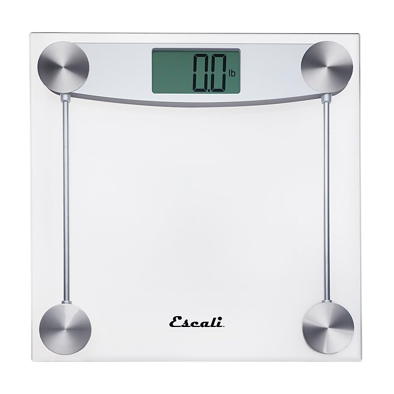Escali E184 Bathroom Scale, Clear Glass, 400 Lbs. Capacity image 1