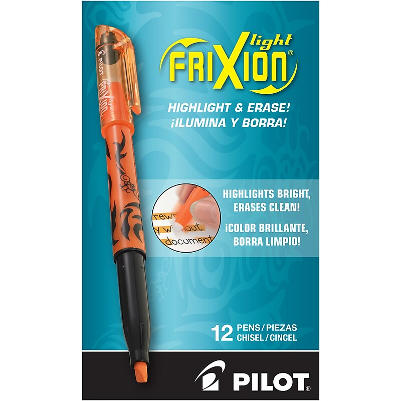 Pilot FriXion Light Erasable Highlighters, Chisel Tip, Orange Ink, Dozen (46504) image 1