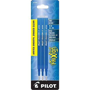 Pilot FriXion Ball Erasable Gel Pen Ink Refill, Fine Tip, Blue Ink, 3/Pack (77331)