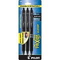 Pilot FriXion Ball Clicker Erasable Gel Pens, Fine Point, Black Ink, 3/Pack (31464)
