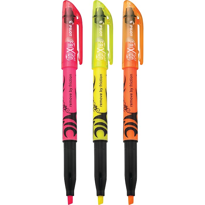 Pilot FriXion Light Stick Highlighters, Chisel Tip, Assorted Ink