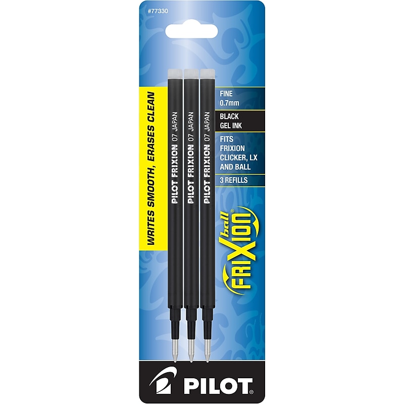 Pilot FriXion Gel-Ink Pen Refill, Fine Point, Black Ink, 3 Pack (77330) image 1