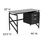 Flash Furniture 46" Glass Glass Computer Desks Black (NANWK036)~#|#~sp134249165_sc7