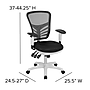 Flash Furniture Nicholas Ergonomic Mesh Swivel Mid-Back Multifunction Executive Office Chair, Black/White Frame (HL0001WHBK)~#|#~sp134249565_sc7