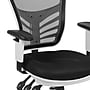 Flash Furniture Nicholas Ergonomic Mesh Swivel Mid-Back Multifunction Executive Office Chair, Black/White Frame (HL0001WHBK)~#|#~sp134249638_sc7