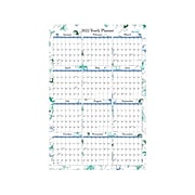 2022 Blue Sky Lindley 36" x 24" Yearly Dry-Erase Wall Calendar, Reversible, White/Blue/Green (100030-22)