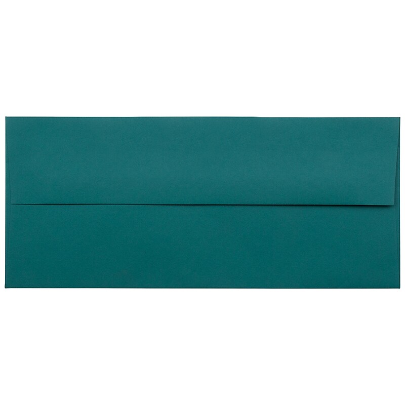 JAM Paper #10 Business Envelope, 4 1/8" x 9 1/2", Teal Blue, 50/Pack (63924024I) image 1