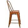 Flash Furniture Carly Contemporary Metal Slat Back Counter Stool, Distressed Orange (ET353424OR)~#|#~sp134504890_sc7