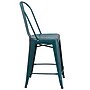 Flash Furniture Carly Contemporary Metal Slat Back Counter Stool, Distressed Kelly Blue-Teal (ET353424KB)~#|#~sp134504902_sc7