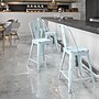 Flash Furniture Carly Contemporary Metal Slat Back Counter Stool, Distressed Green-Blue (ET353424DB)~#|#~sp134504905_sc7