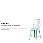 Flash Furniture Carly Contemporary Metal Slat Back Counter Stool, Distressed Green-Blue (ET353424DB)~#|#~sp134504910_sc7