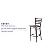 Flash Furniture HERCULES Series Traditional Metal Ladder Back Restaurant Barstool, Clear Coat/Walnut Wood (XUDG697CBARWAW)~#|#~sp134504944_sc7