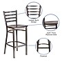 Flash Furniture HERCULES Series Traditional Metal Ladder Back Restaurant Barstool, Clear Coat/Walnut Wood (XUDG697CBARWAW)~#|#~sp134504945_sc7