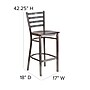 Flash Furniture HERCULES Series Traditional Metal Ladder Back Restaurant Barstool, Clear Coat/Walnut Wood (XUDG697CBARWAW)~#|#~sp134504946_sc7