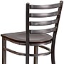 Flash Furniture HERCULES Series Traditional Metal Ladder Back Restaurant Barstool, Clear Coat/Walnut Wood (XUDG697CBARWAW)~#|#~sp134504948_sc7