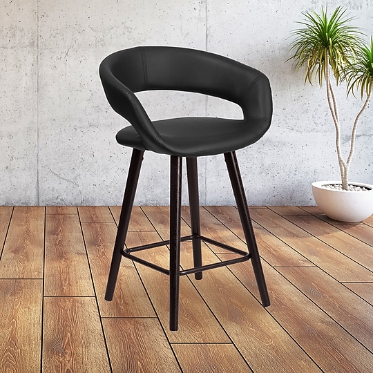 Flash Furniture Brynn Series Contemporary Vinyl Counter Height Stool, Black (CH152561BKVY)~#|#~sp134505274_sc7
