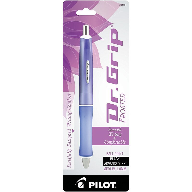 Pilot Dr. Grip Frosted Retractable Ballpoint Pen, Medium Point, Black Ink (36250) image 1