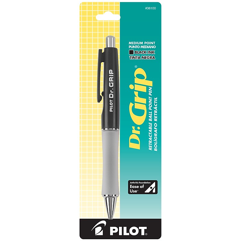 Pilot Dr. Grip Retractable Ballpoint Pen, Medium Point, Black Ink (36100) image 1