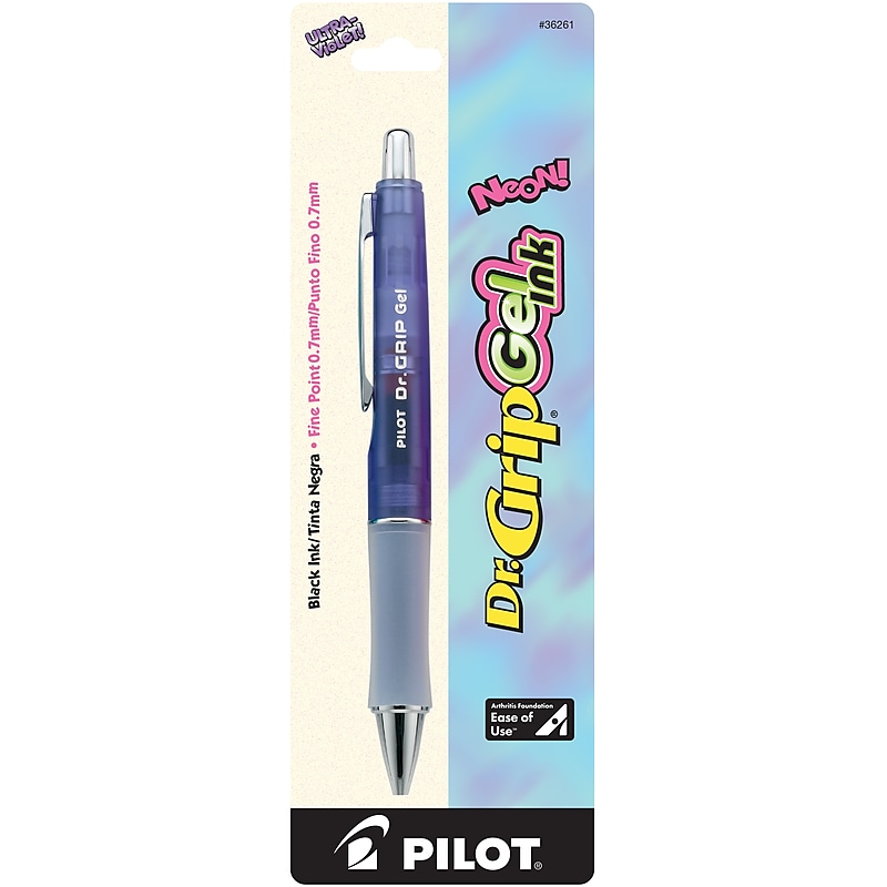 Pilot Dr. Grip Retractable Gel Pen, Fine Point, Black Ink (36261) image 1