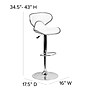 Flash Furniture Contemporary Vinyl Adjustable Height Barstool with Back, White (DS815WH)~#|#~sp134592359_sc7