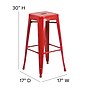 Flash Furniture Kai Industrial Galvanized Steel Barstool without Back, Red (CH3132030RED)~#|#~sp134593510_sc7