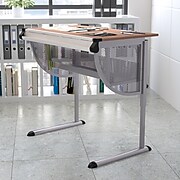Flash Furniture 45.25"W Drafting Table, Cherry/Pewter (NAN-JN-2433-GG)