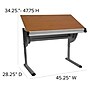 Flash Furniture 45.25"W Drafting Table, Cherry/Pewter (NAN-JN-2433-GG)~#|#~sp134594290_sc7
