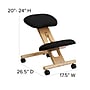 Flash Furniture Posey Armless Ergonomic Fabric/Wood Mobile Kneeling Office Chair, Black (WLSB210)~#|#~sp134594442_sc7